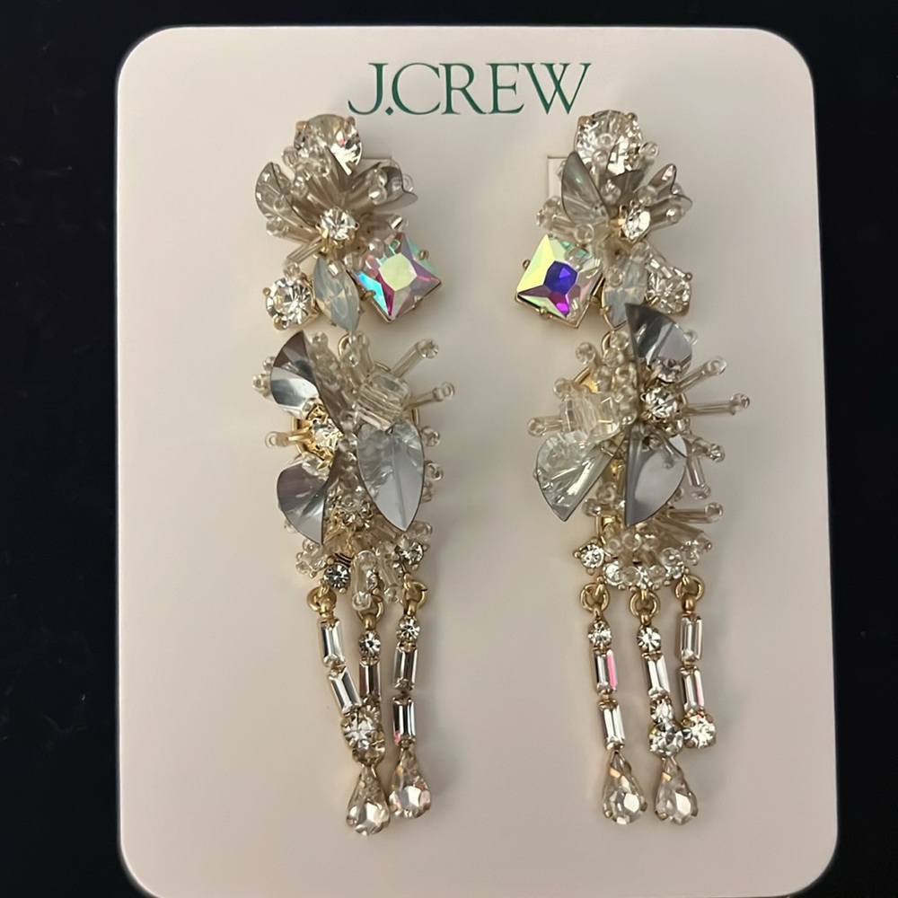NWT JCrew Crystal Dangling Earrings